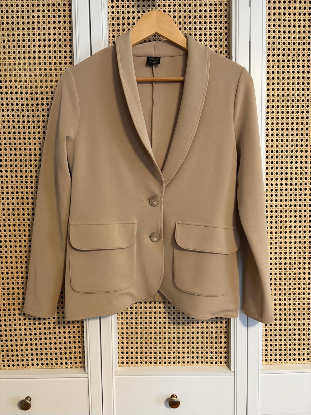 WORTHINGTON Women's Taupe Knit Blazer Jacket